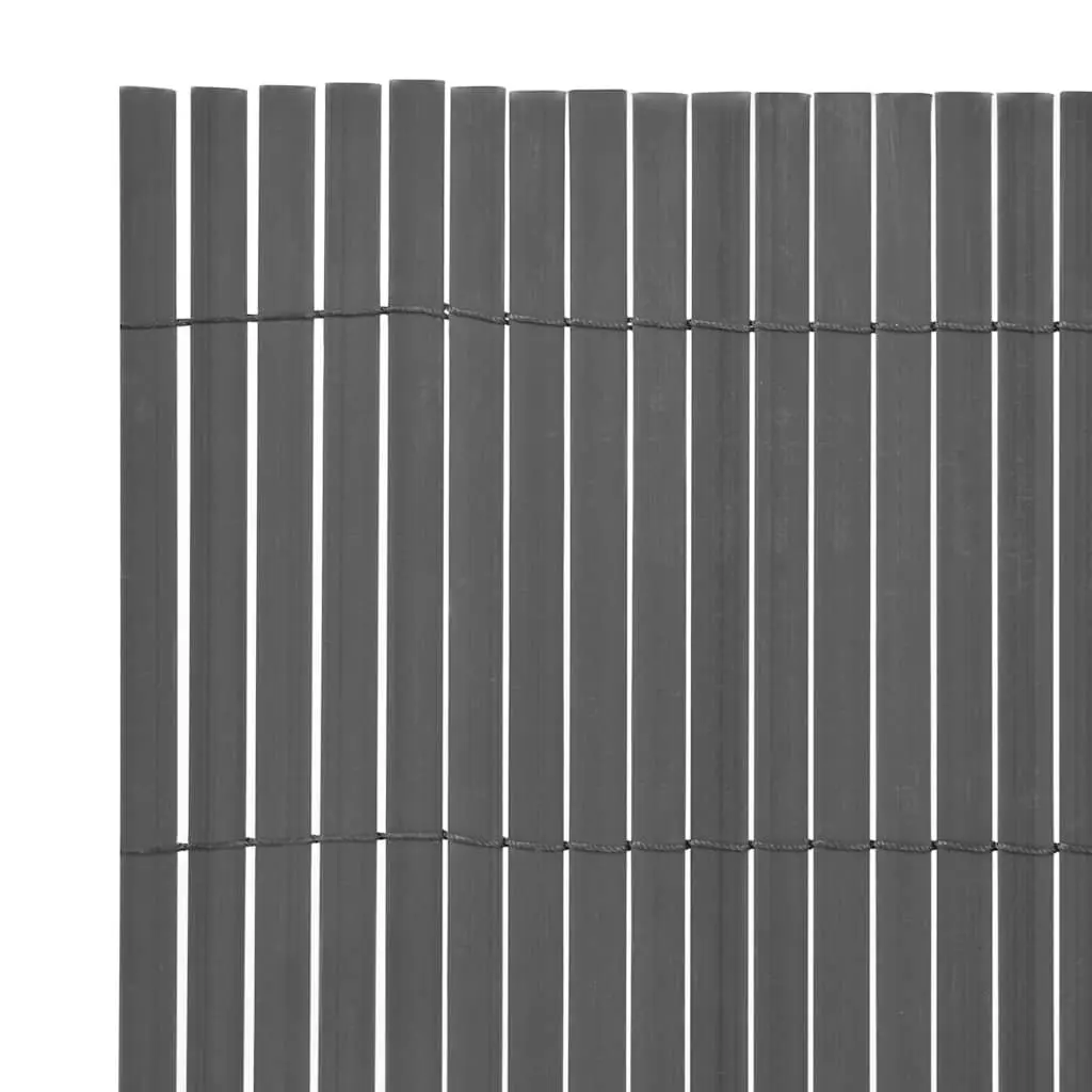 Double-Sided Garden Fence Panel PVC 150x500 cm Grey