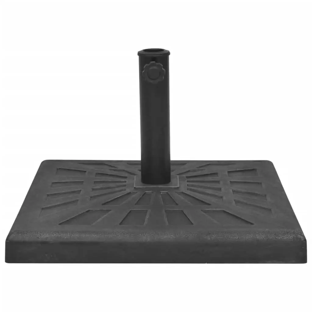 Parasol Base Resin Square Black 57 mm Outdoor Umbrella Stand Weather Resistant