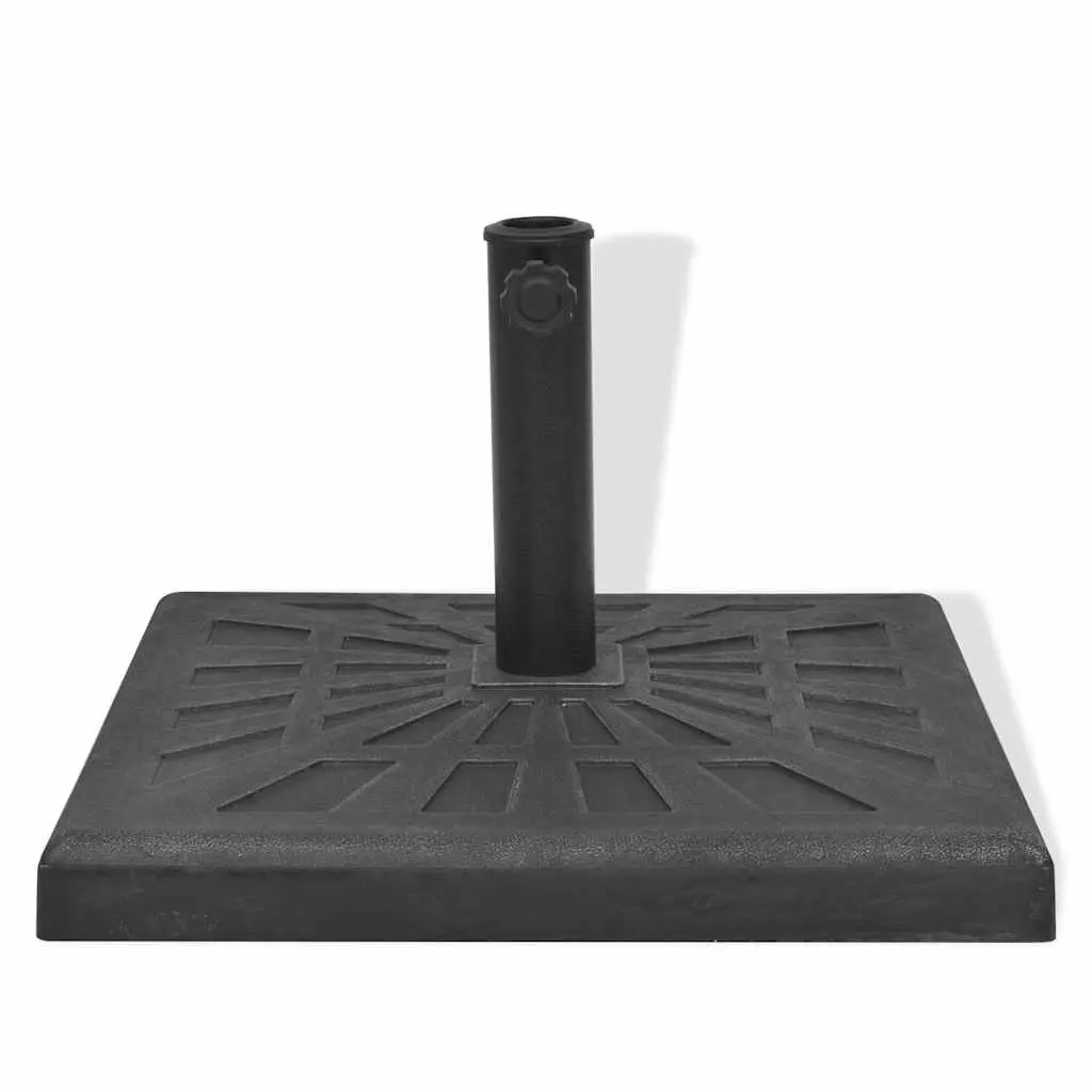 Parasol Base Resin Square Black 57 mm Outdoor Umbrella Stand Weather Resistant