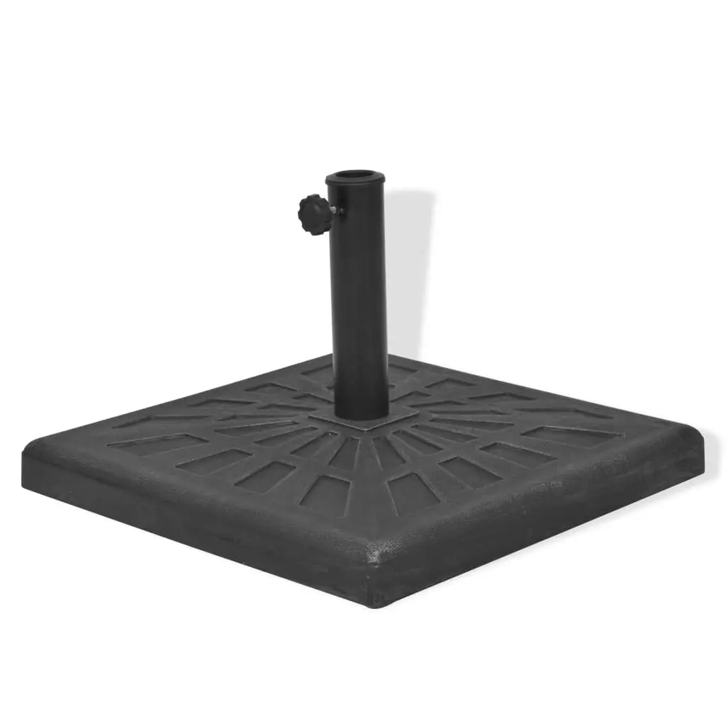 Parasol Base Resin Square Black 57 mm Outdoor Umbrella Stand Weather Resistant