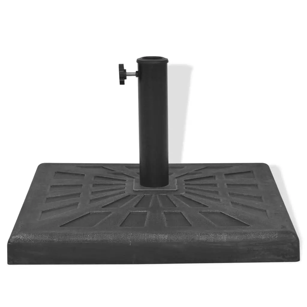 Parasol Base Resin Square Black 57 mm Outdoor Umbrella Stand Weather Resistant