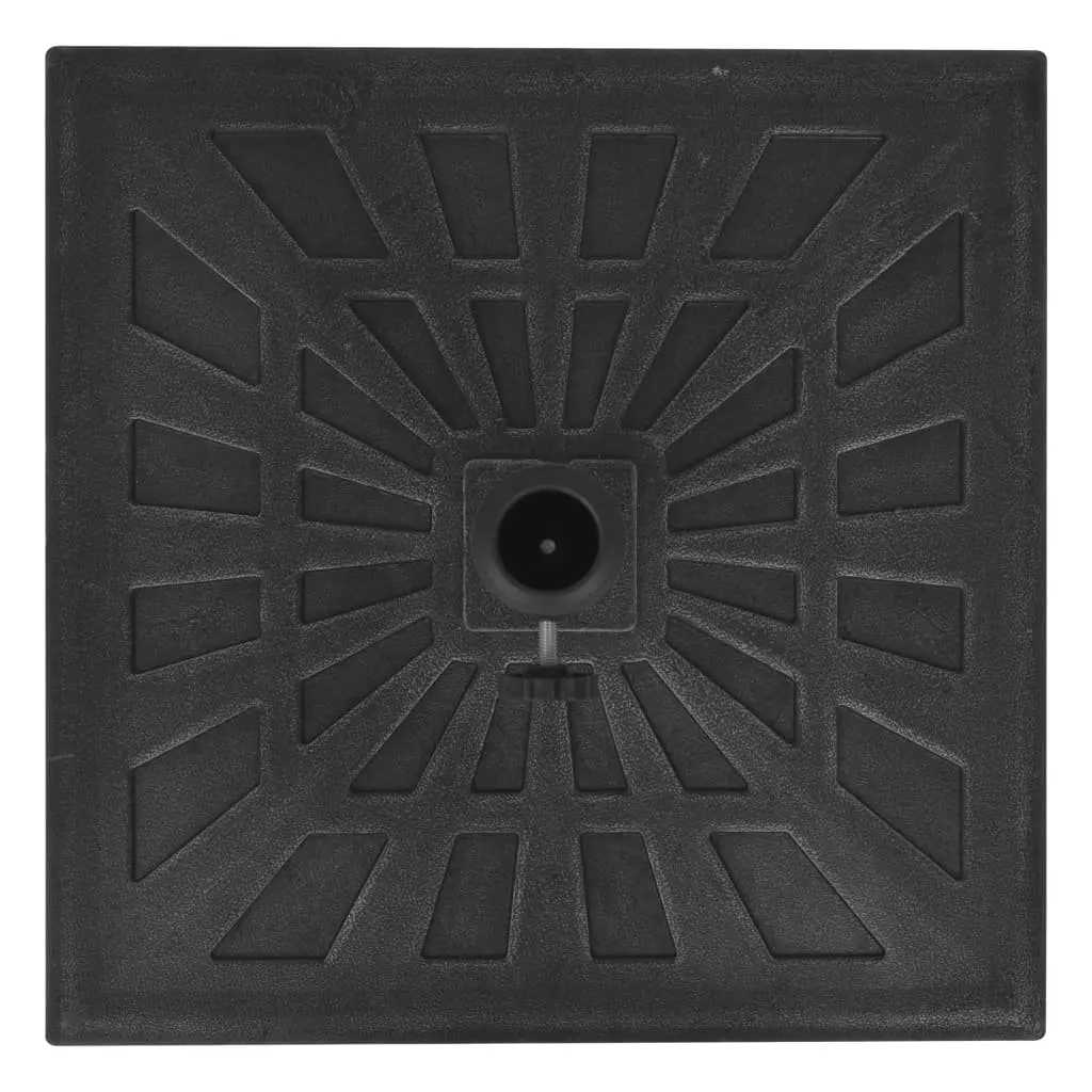 Parasol Base Resin Square Black 57 mm Outdoor Umbrella Stand Weather Resistant