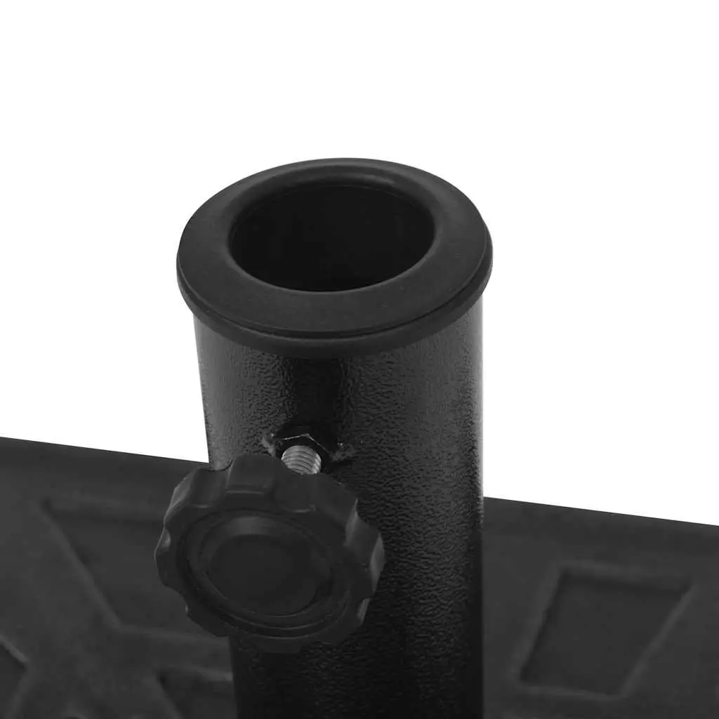 Parasol Base Resin Square Black 57 mm Outdoor Umbrella Stand Weather Resistant