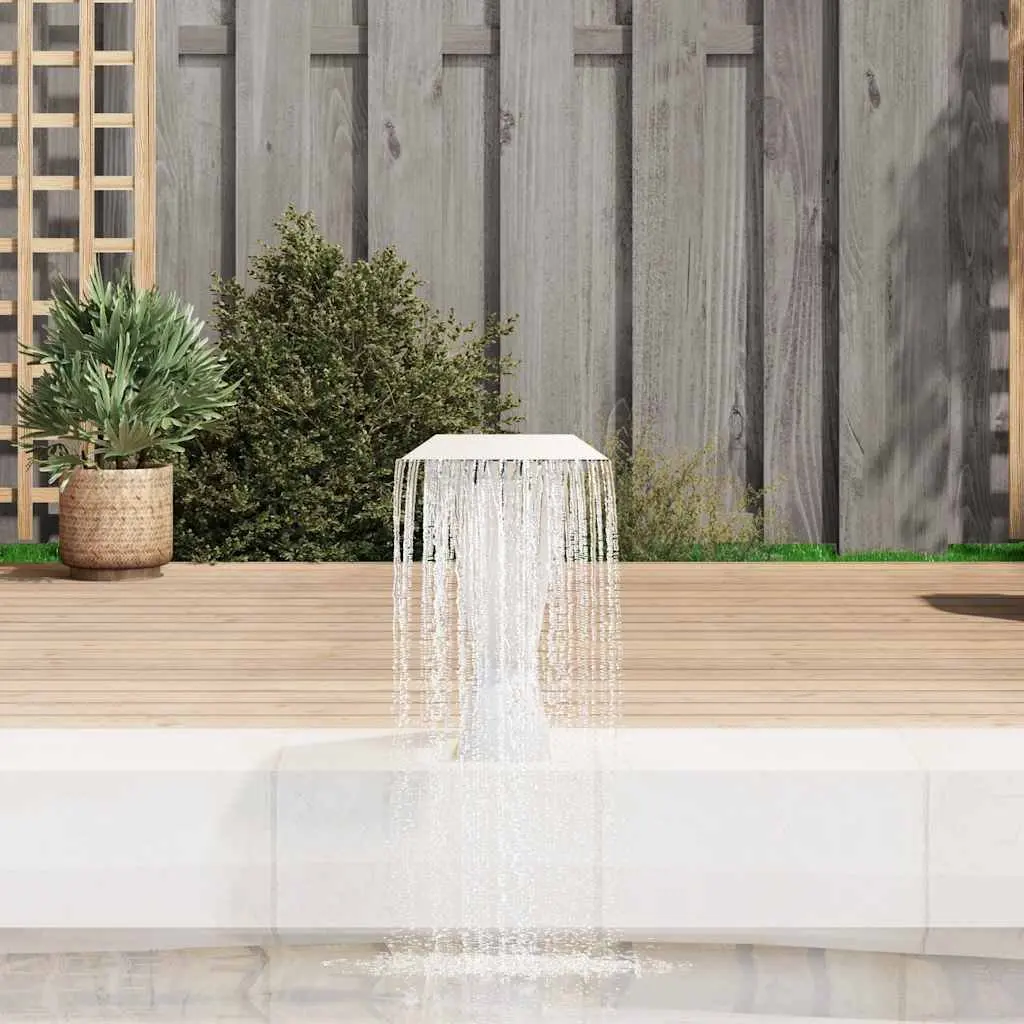 Pool Fountain Silver Stainless Steel Water Feature Garden Pond Outdoor