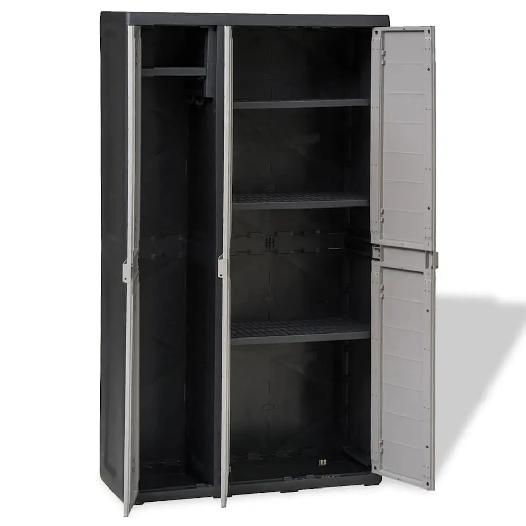 Garden Storage Cabinet 4 Shelves Outdoor Patio Organiser Grey Lockable