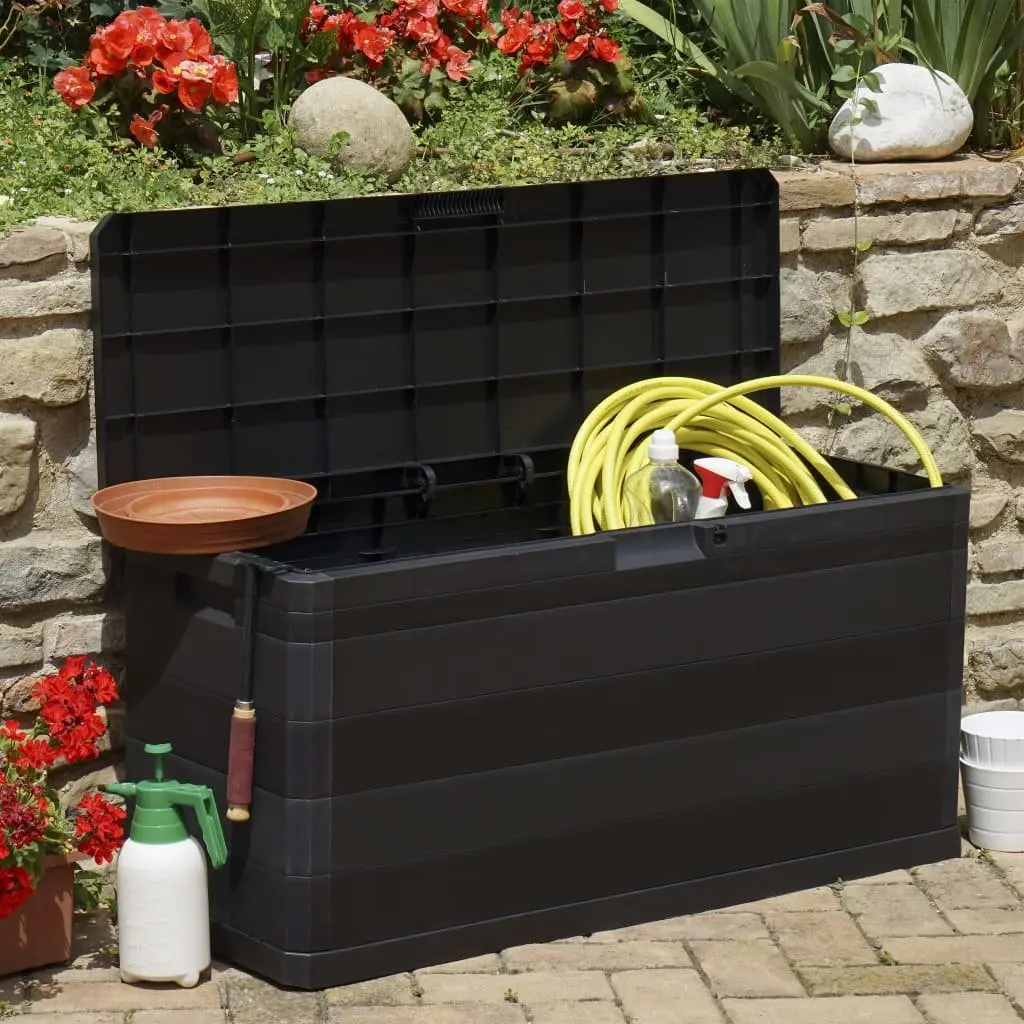 Garden Storage Box Polypropylene 117x45x56cm Black