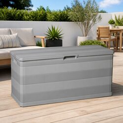 Garden Storage Box Grey Outdoor Patio Deck Cushion Organizer Container Chest