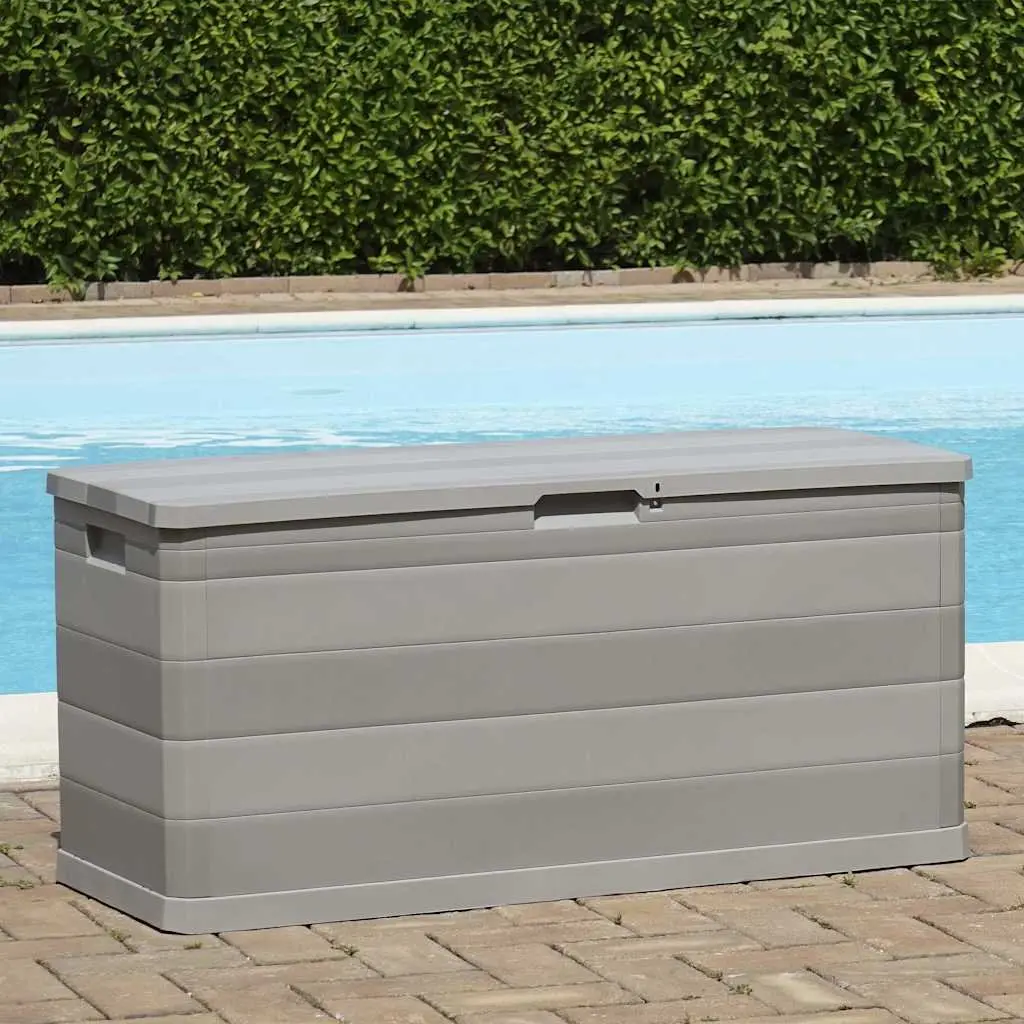 Garden Storage Box Polypropylene 117 x 45 x 56 cm Grey Outdoor Patio Deck Cushion Organizer Container Chest