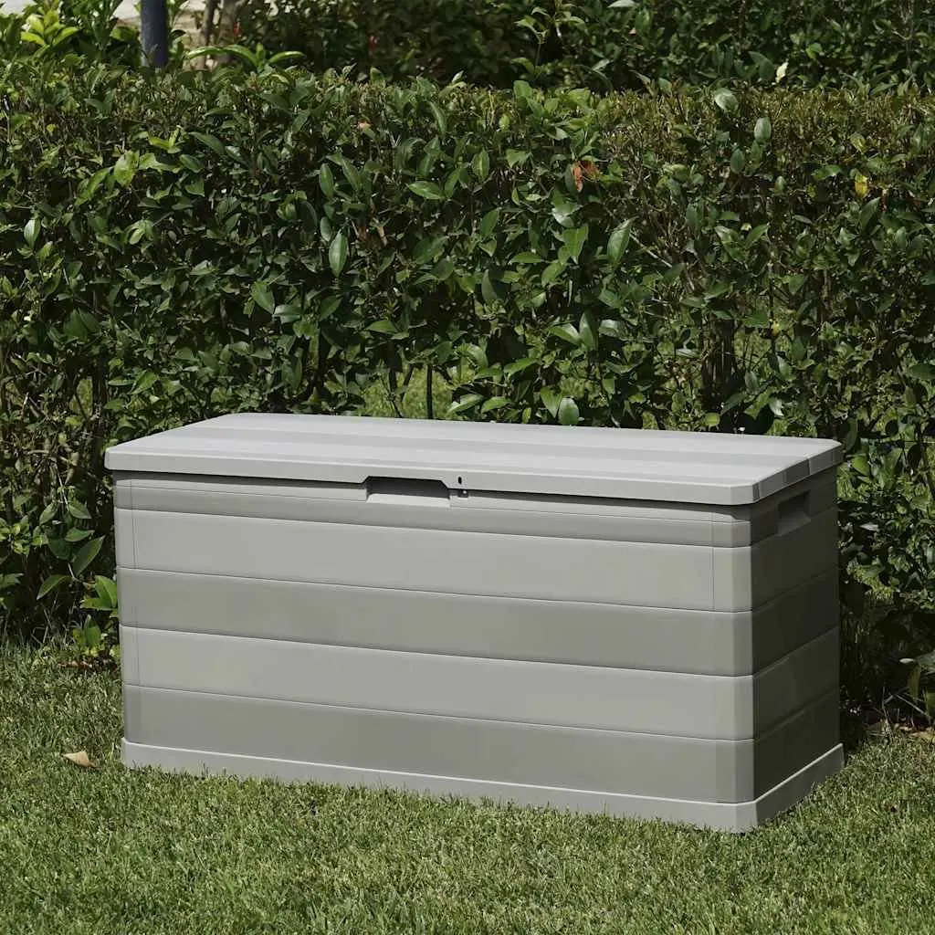 Garden Storage Box Polypropylene 117 x 45 x 56 cm Grey Outdoor Patio Deck Cushion Organizer Container Chest