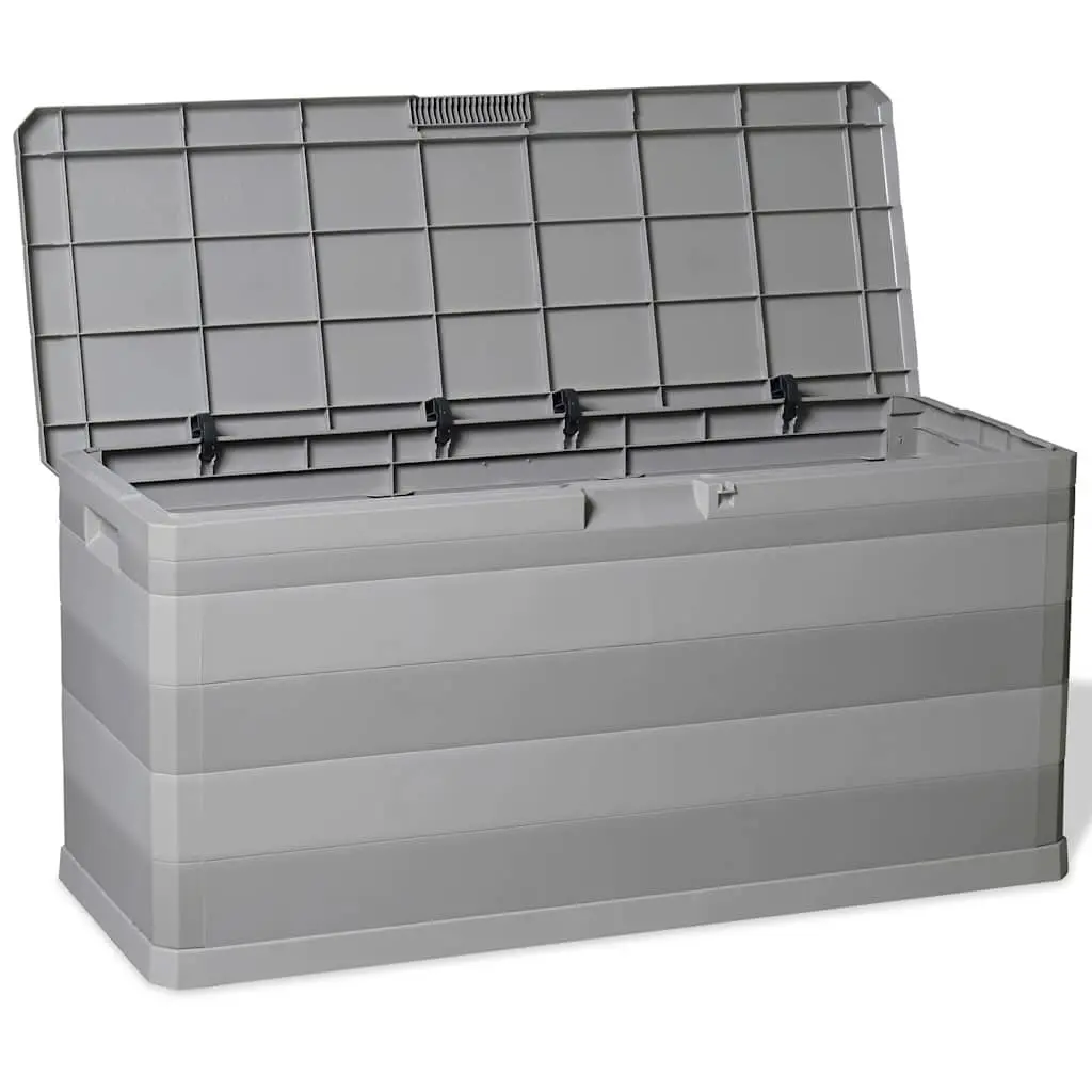 Garden Storage Box Polypropylene 117 x 45 x 56 cm Grey Outdoor Patio Deck Cushion Organizer Container Chest