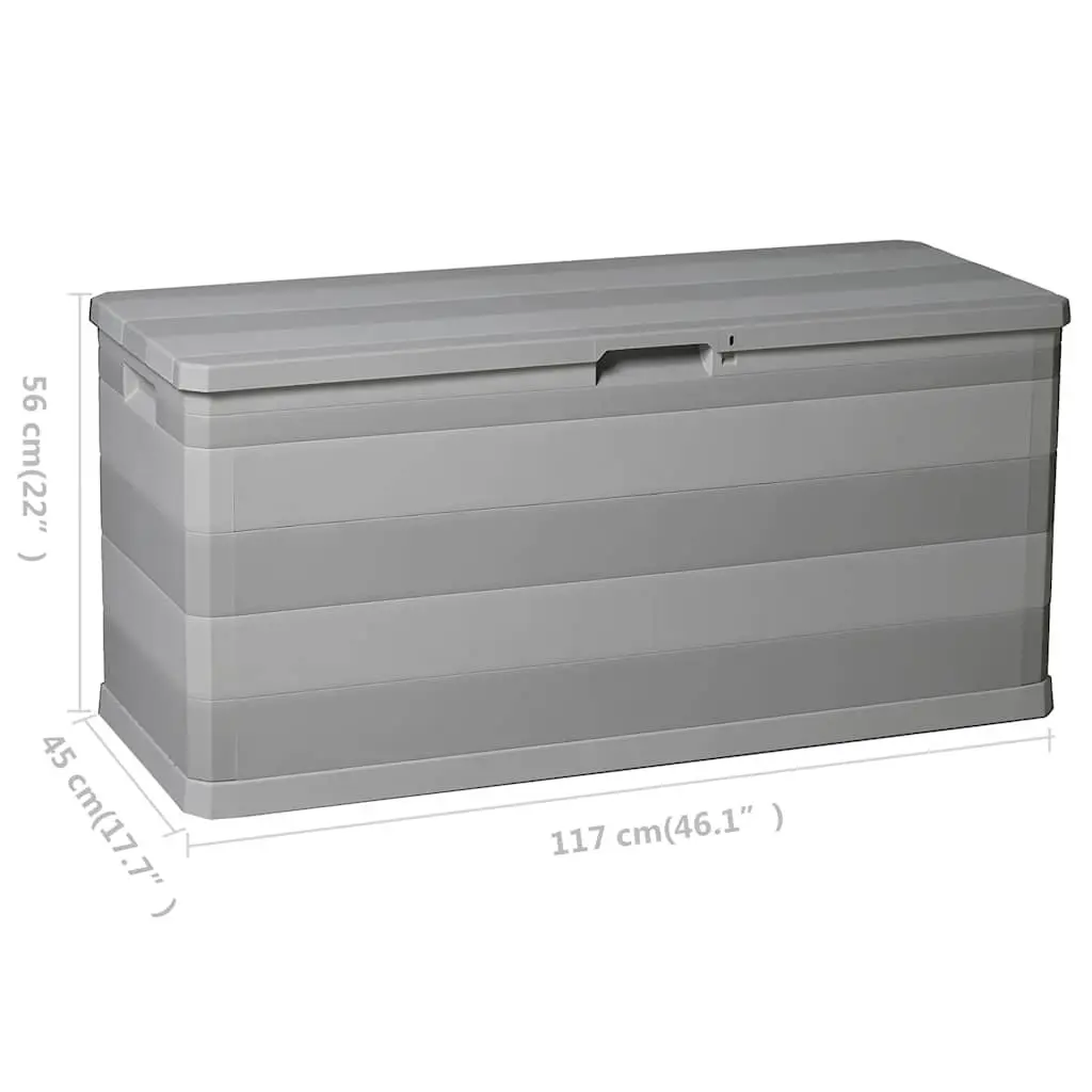 Garden Storage Box Polypropylene 117 x 45 x 56 cm Grey Outdoor Patio Deck Cushion Organizer Container Chest