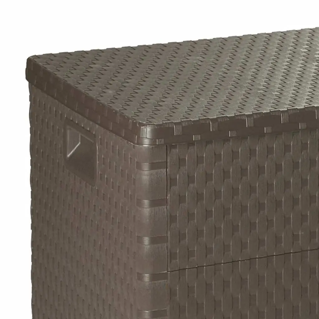 Garden Storage Box Polypropylene 120 x 56 x 63 cm Brown Outdoor Patio Rattan Effect Furniture