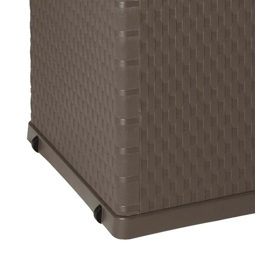 Garden Storage Box Polypropylene 120 x 56 x 63 cm Brown Outdoor Patio Rattan Effect Furniture