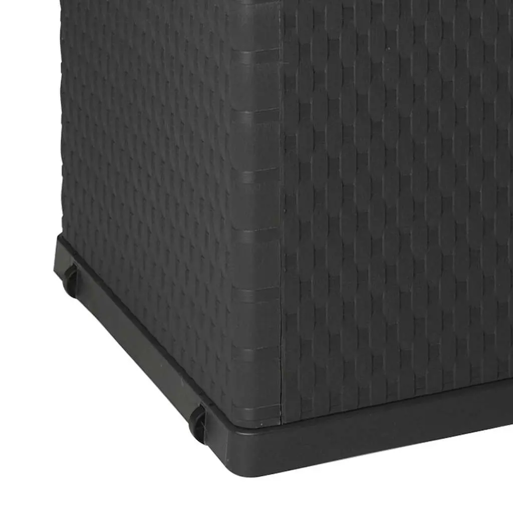Garden Storage Box Polypropylene Rattan 120x56x63cm Anthracite Outdoor Patio Deck Container Chest