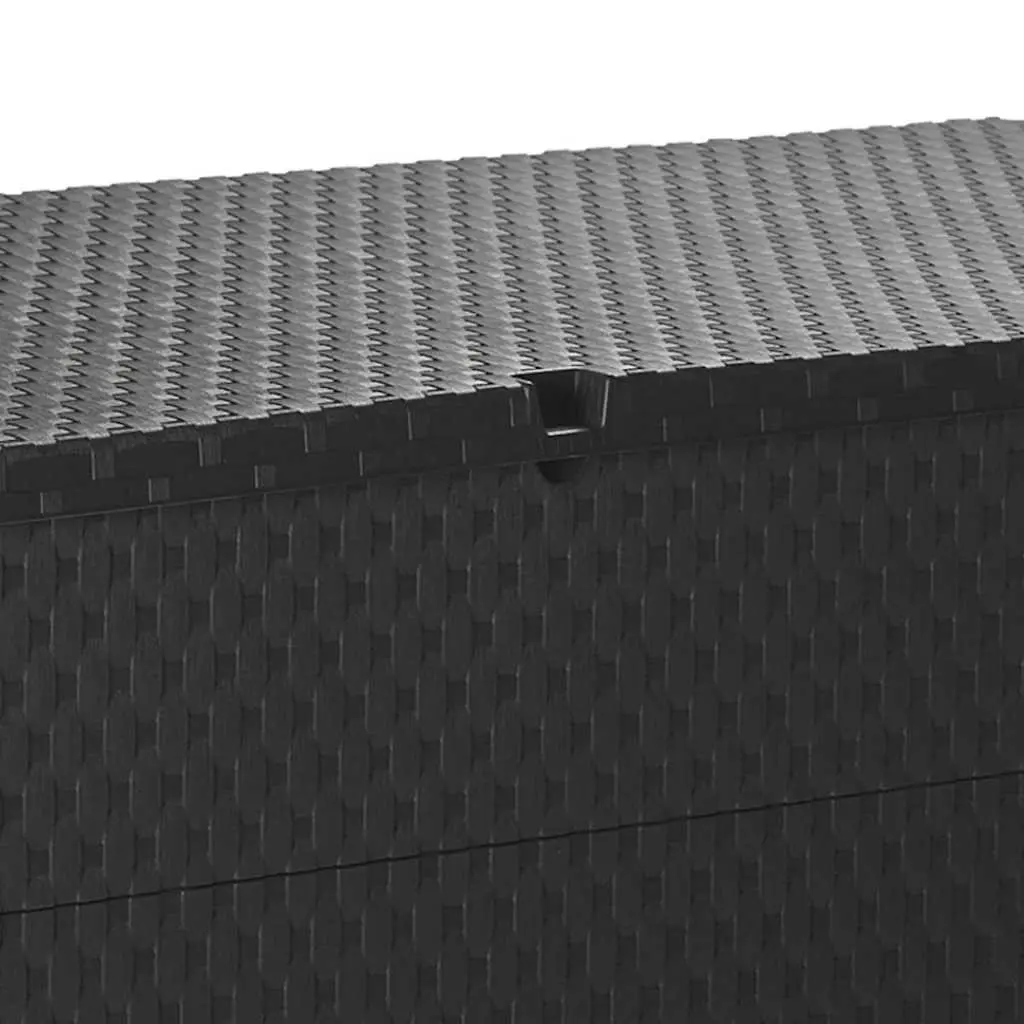 Garden Storage Box Polypropylene Rattan 120x56x63cm Anthracite Outdoor Patio Deck Container Chest