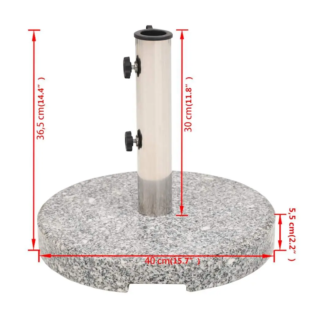 20 kg Round Granite Parasol Base for Outdoor Use