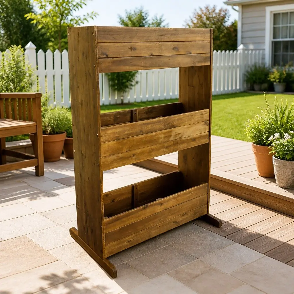 3-Tier Garden Raised Bed Planter Wooden Brown