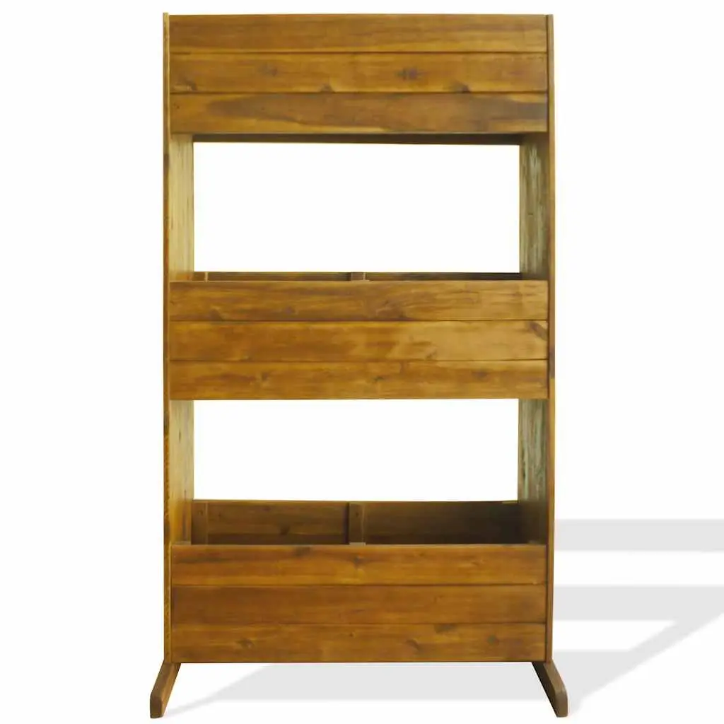3-Tier Garden Raised Bed Planter Wooden Brown