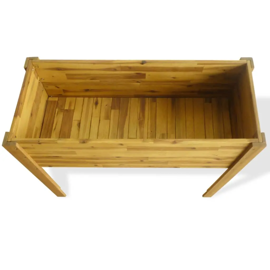 Raised Garden Bed Solid Wood Planter Outdoor Container Box Brown