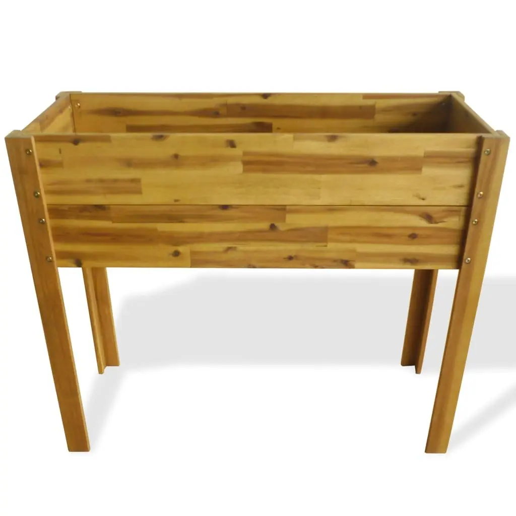 Raised Garden Bed Solid Wood Planter Outdoor Container Box Brown