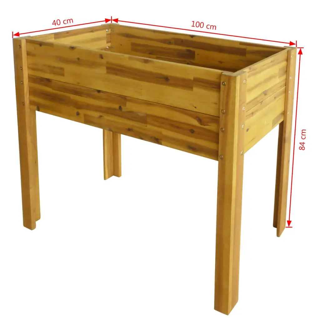 Raised Garden Bed Solid Wood Planter Outdoor Container Box Brown