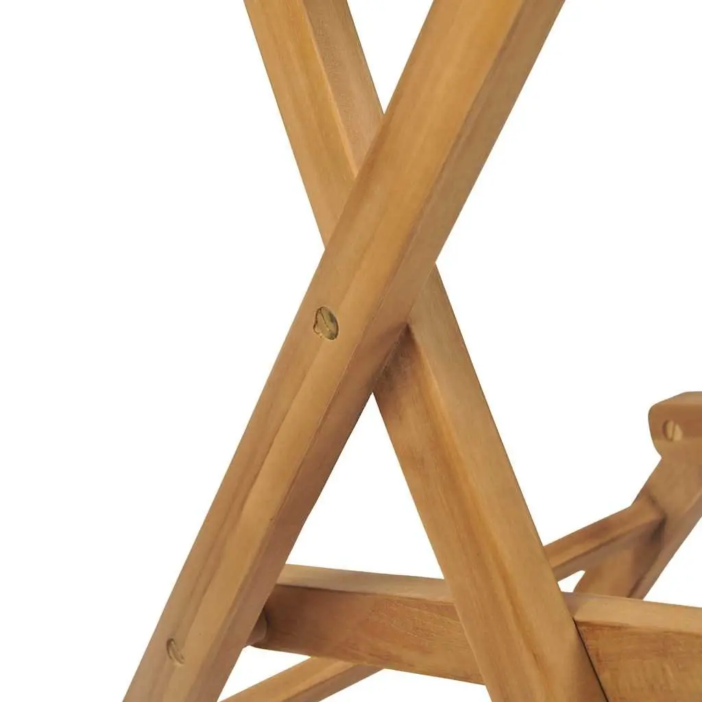 Folding Outdoor Bar Stools Teak Wood Brown Set of 2