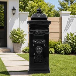 Practical Vintage Black Mailbox for Your Outdoor Space