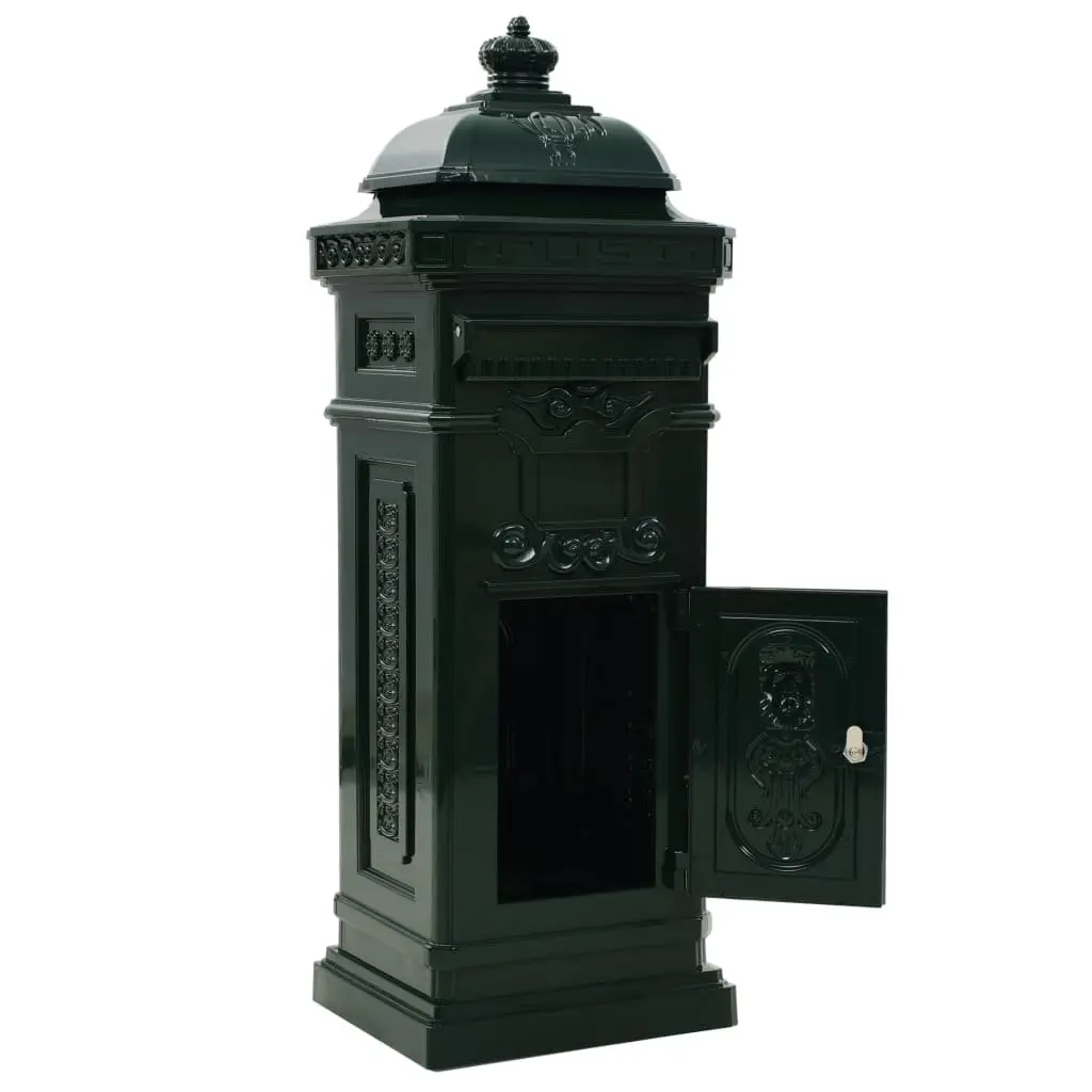 Pillar Letterbox Vintage Style Antique Garden Mailbox Post Box Green Outdoor