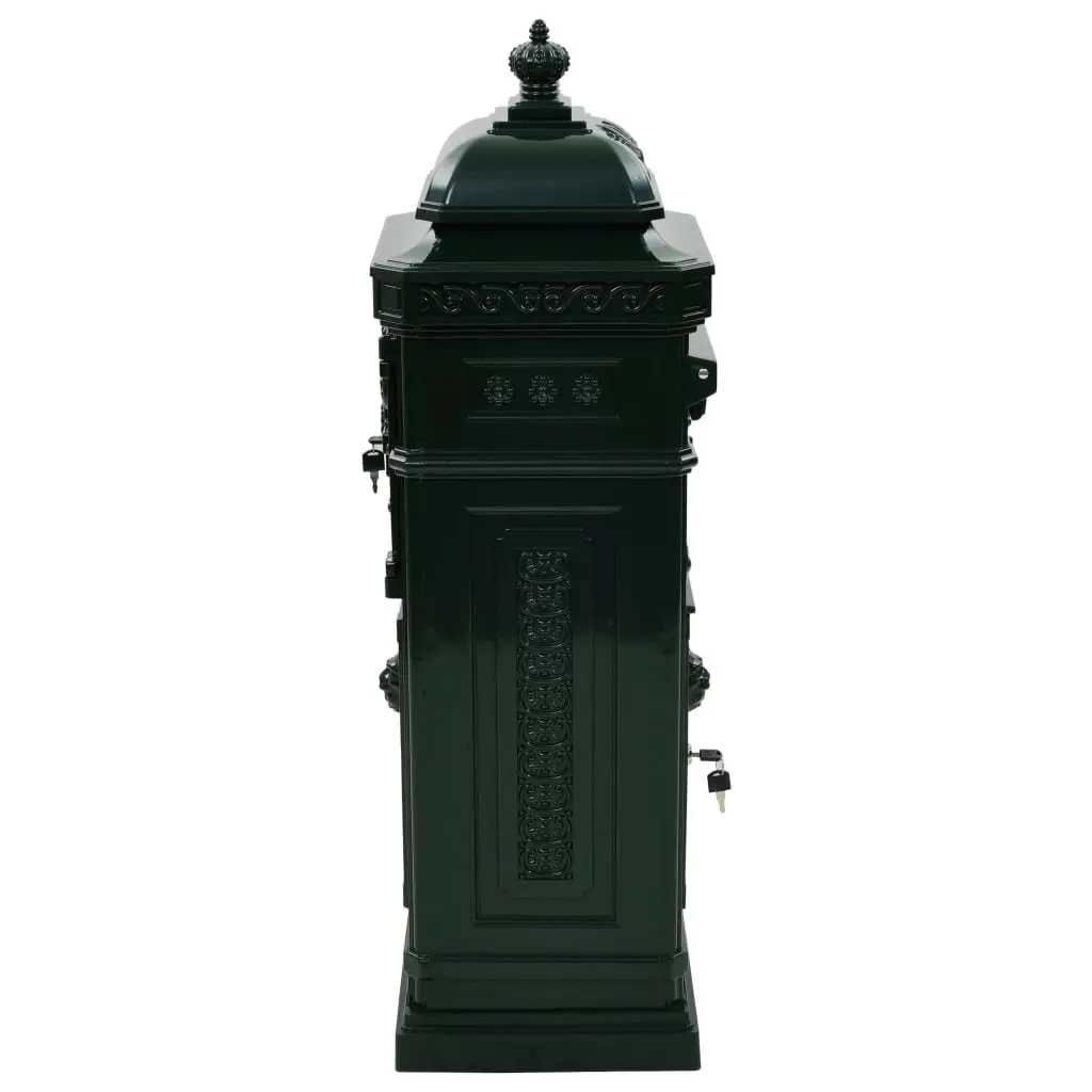 Pillar Letterbox Vintage Style Antique Garden Mailbox Post Box Green Outdoor