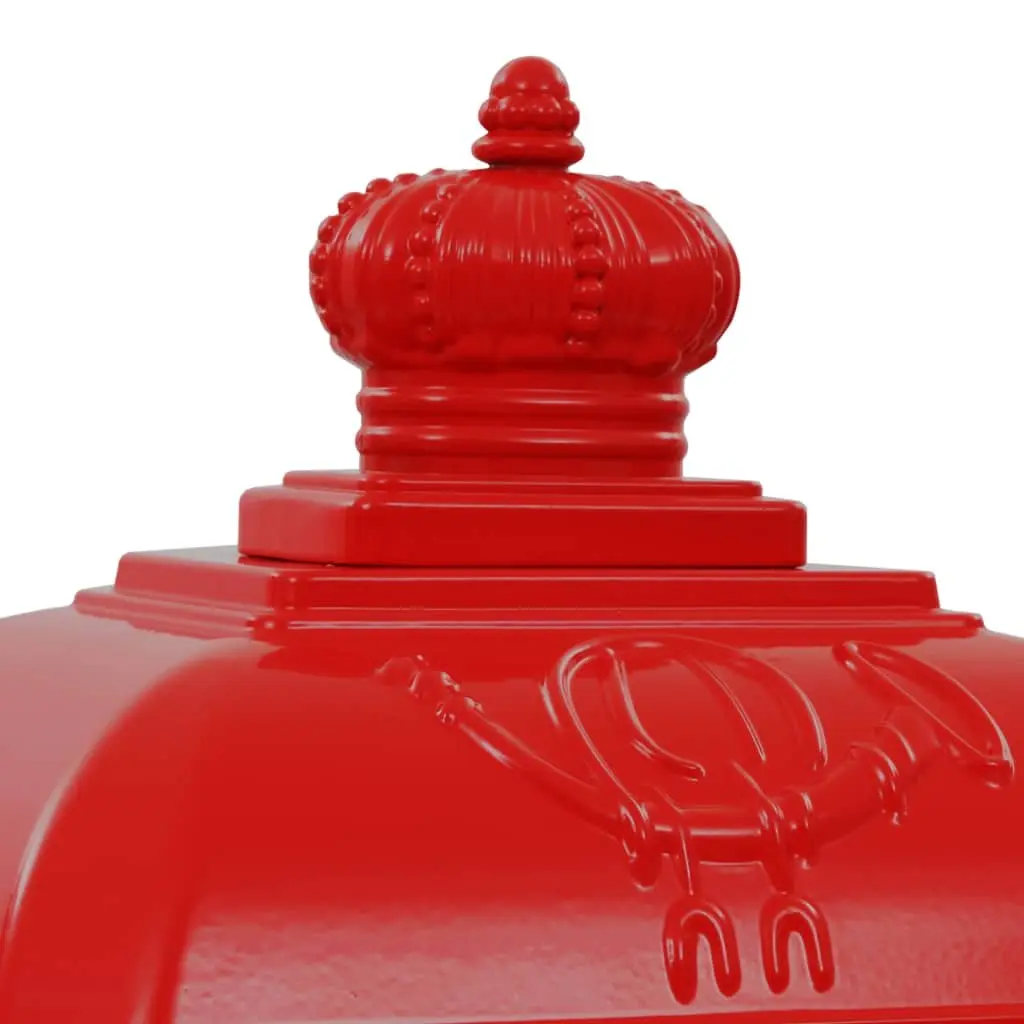 Pillar Letterbox Red Vintage Style Outdoor Mail Post Box Garden Decor Antique