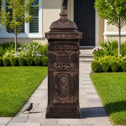 Practical Outdoor Pillar Letterbox with Vintage Charm