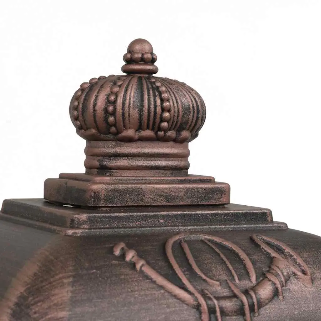Pillar Letterbox Cast Aluminium Vintage Antique Style Brown Outdoor
