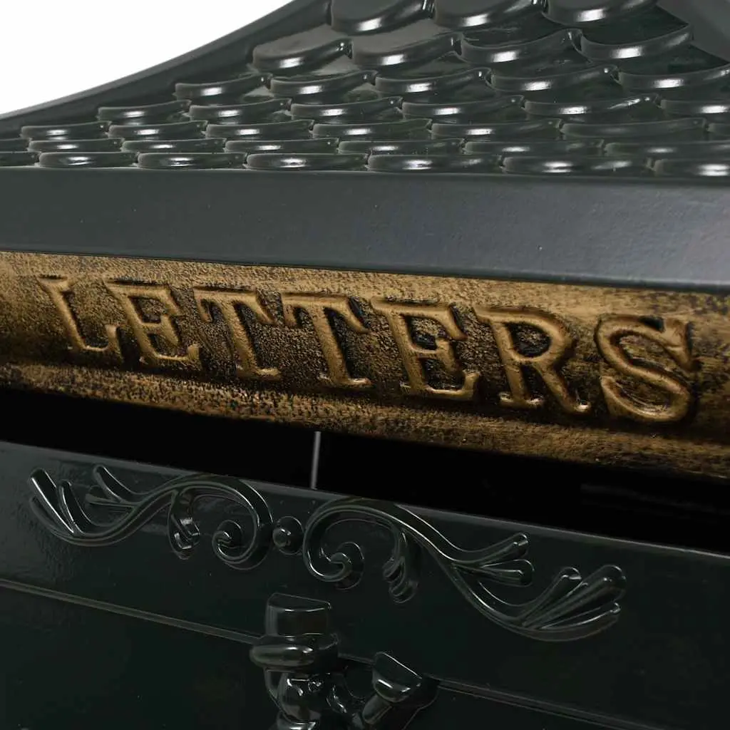 Pedestal Letterbox Cast Aluminium Vintage Style Green Outdoor Decoration