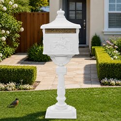 Functional White Vintage Letterbox for Outdoor Use