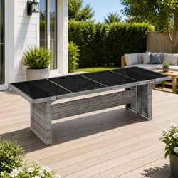 Practical Grey Dining Table for Garden and Patio Use