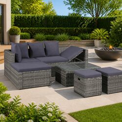 Practical 4 Piece Garden Lounge Set for Every Occasion - Grey