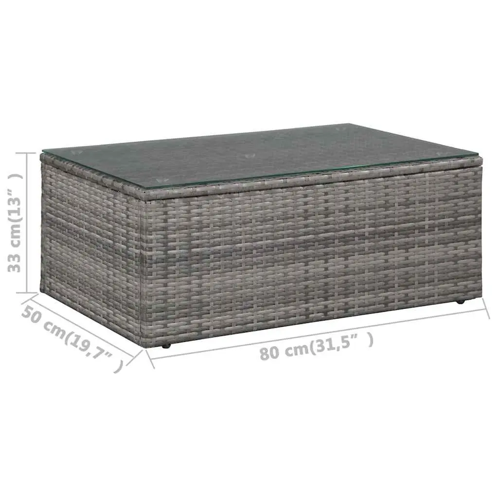 4 Piece Outdoor Garden Lounge Set with Cushions Grey Patio Sofa Furniture