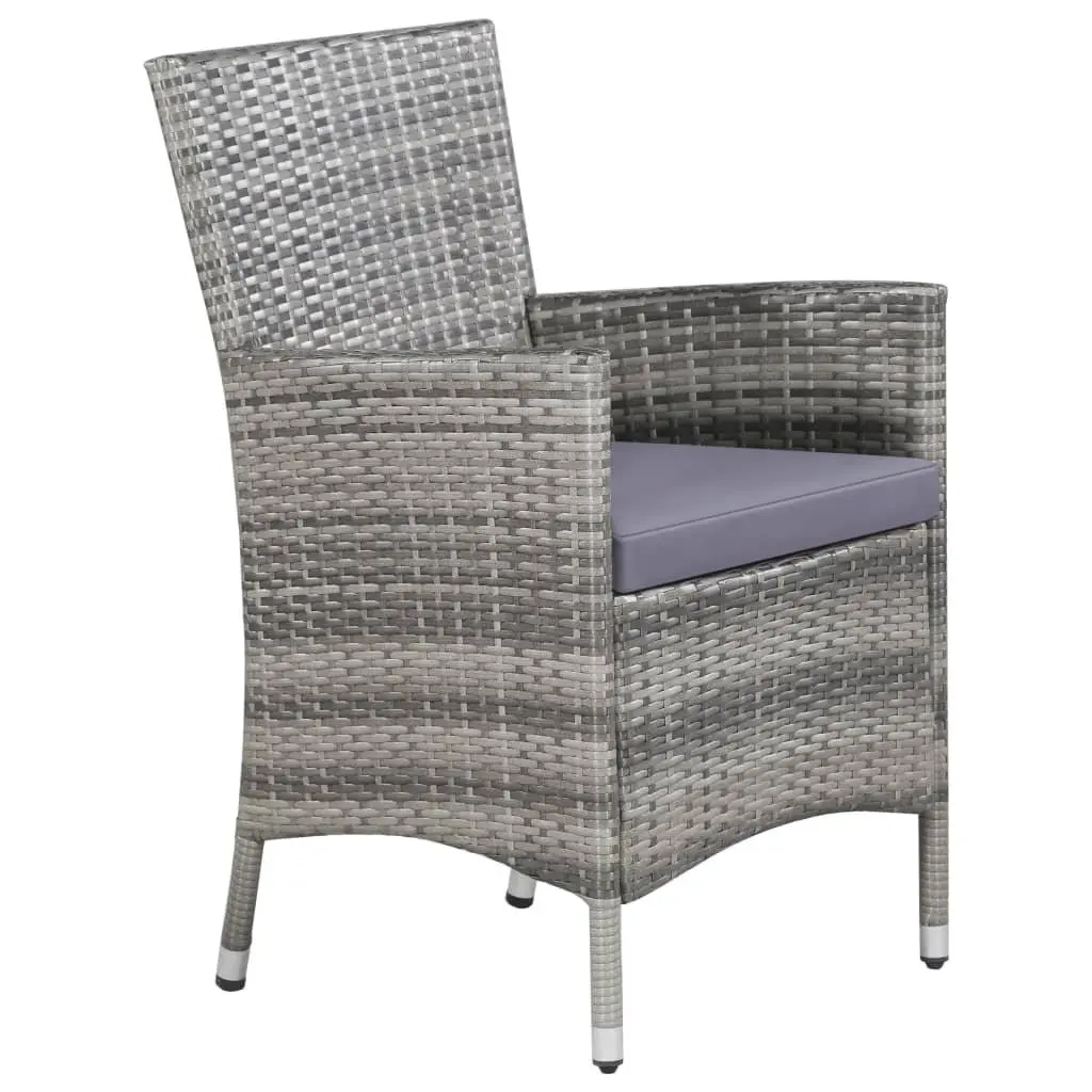 Outdoor Dining Set Poly Rattan 11 Piece Garden Furniture with Cushions Grey