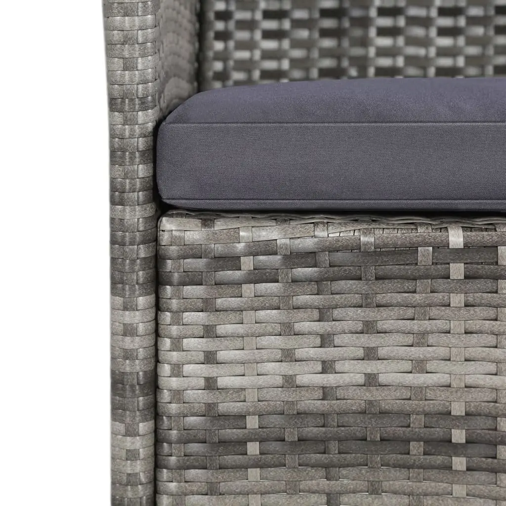 Outdoor Dining Set Poly Rattan 11 Piece Garden Furniture with Cushions Grey