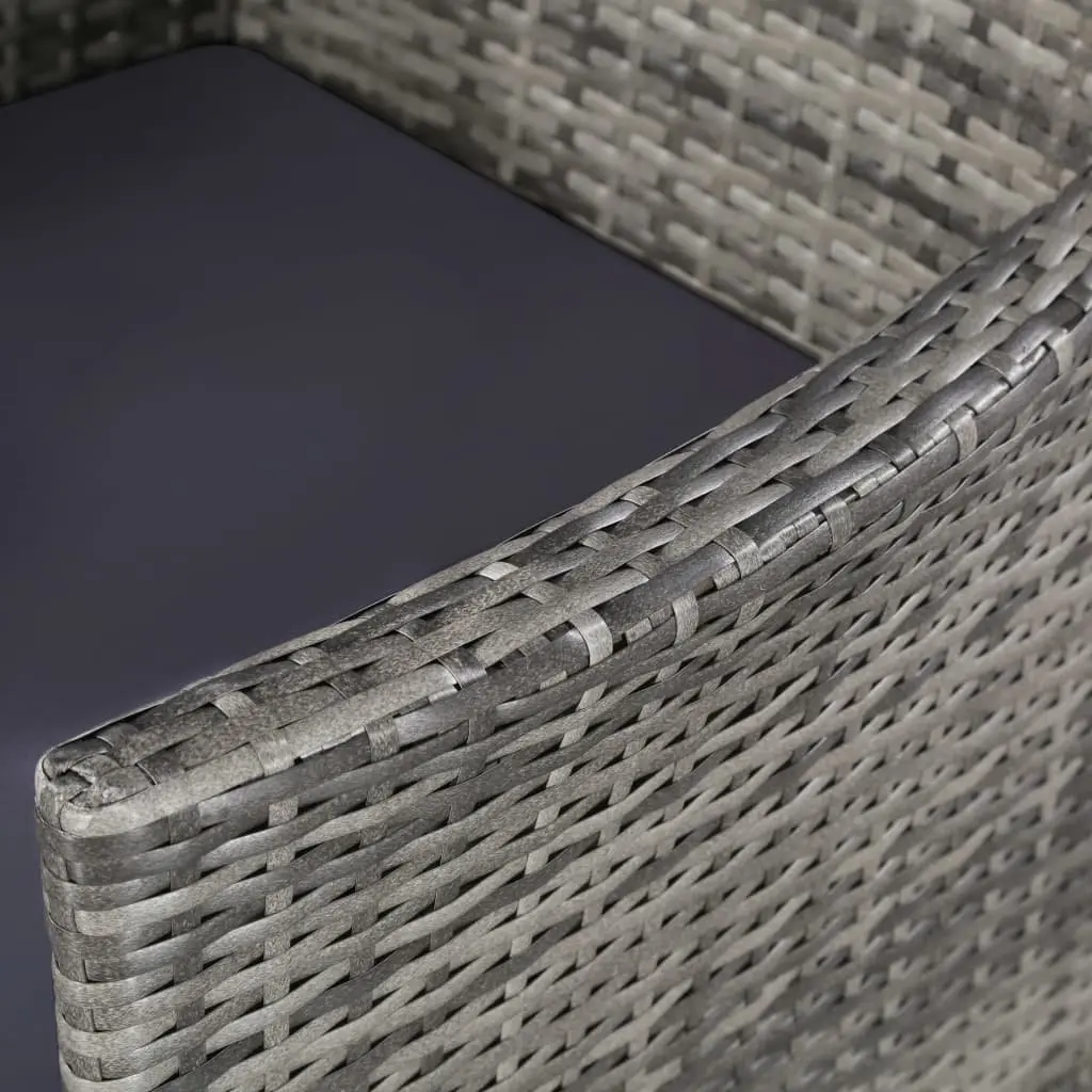 Outdoor Dining Set Poly Rattan 11 Piece Garden Furniture with Cushions Grey