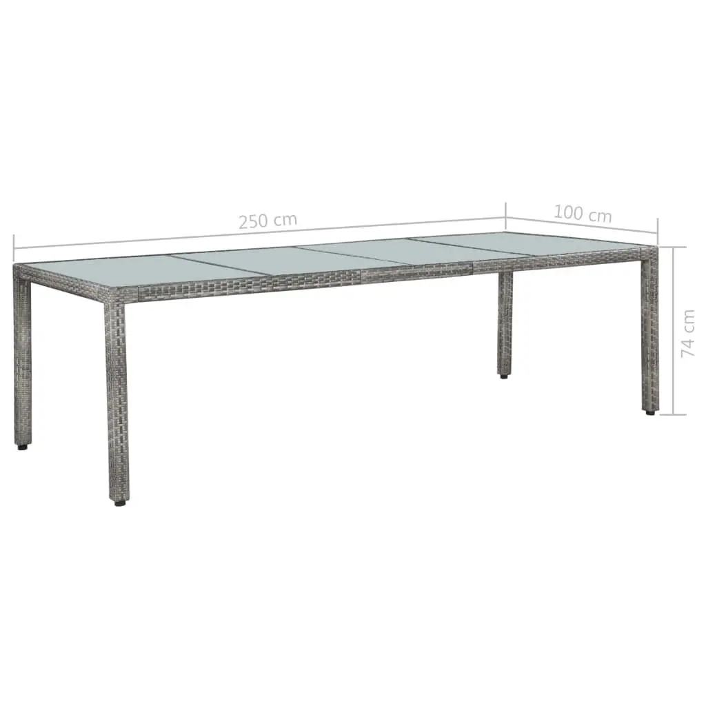 Outdoor Dining Set Poly Rattan 11 Piece Garden Furniture with Cushions Grey