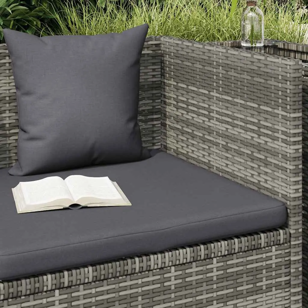 Garden Bed Adjustable Grey Poly Rattan Outdoor Lounger 200x60cm with Cushions