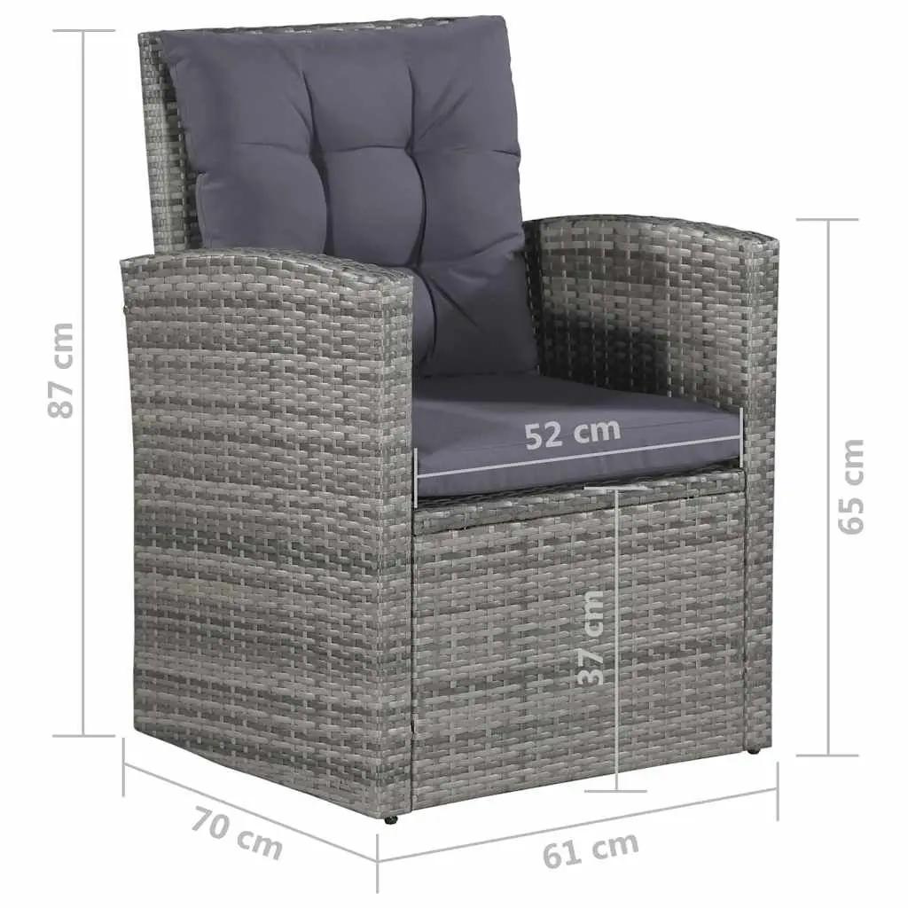 Garden Lounge Set 6 Piece Poly Rattan Sofa Armchair Table Footstool Cushions