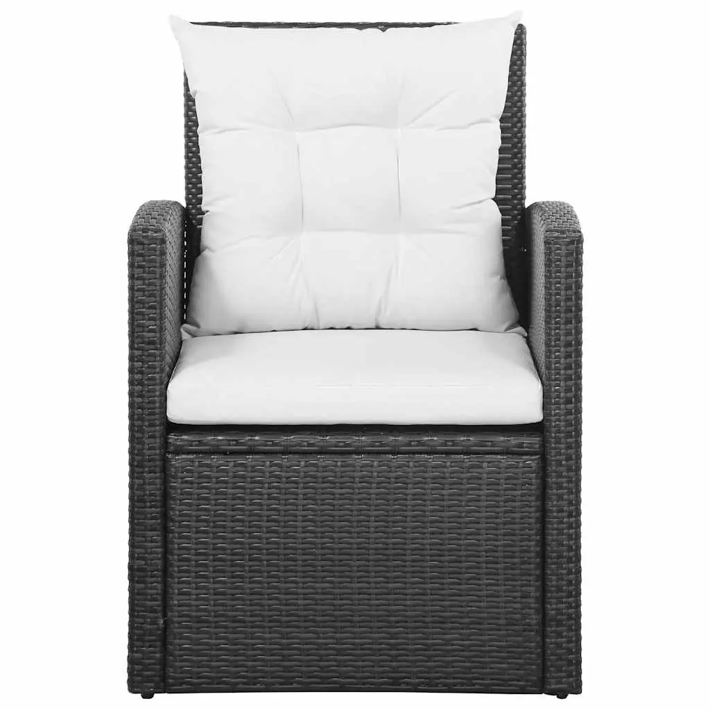 5 Piece Lounge Set PE Rattan Outdoor Patio Sofa Armchairs Black