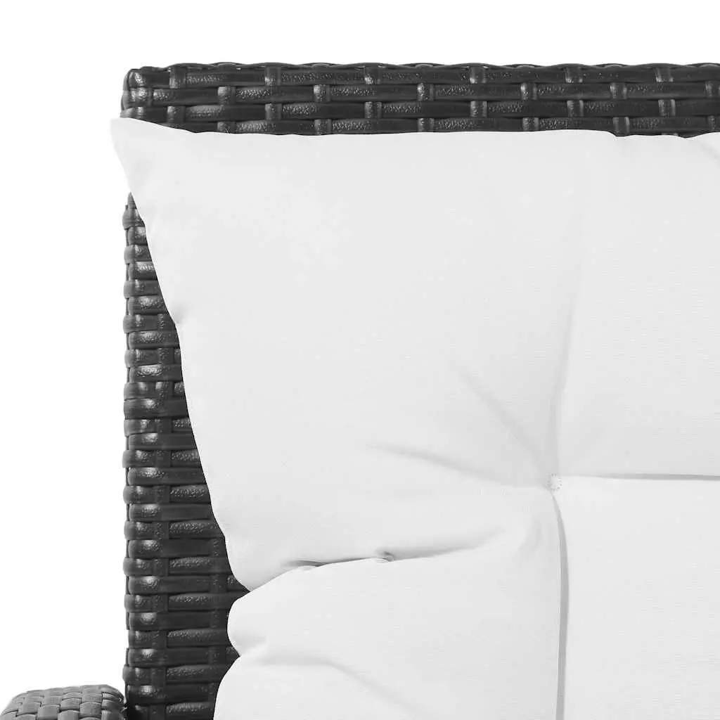 5 Piece Lounge Set PE Rattan Outdoor Patio Sofa Armchairs Black
