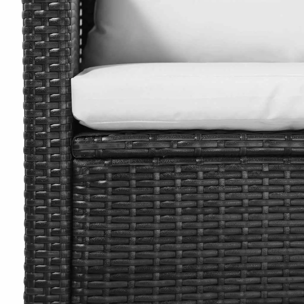 5 Piece Lounge Set PE Rattan Outdoor Patio Sofa Armchairs Black