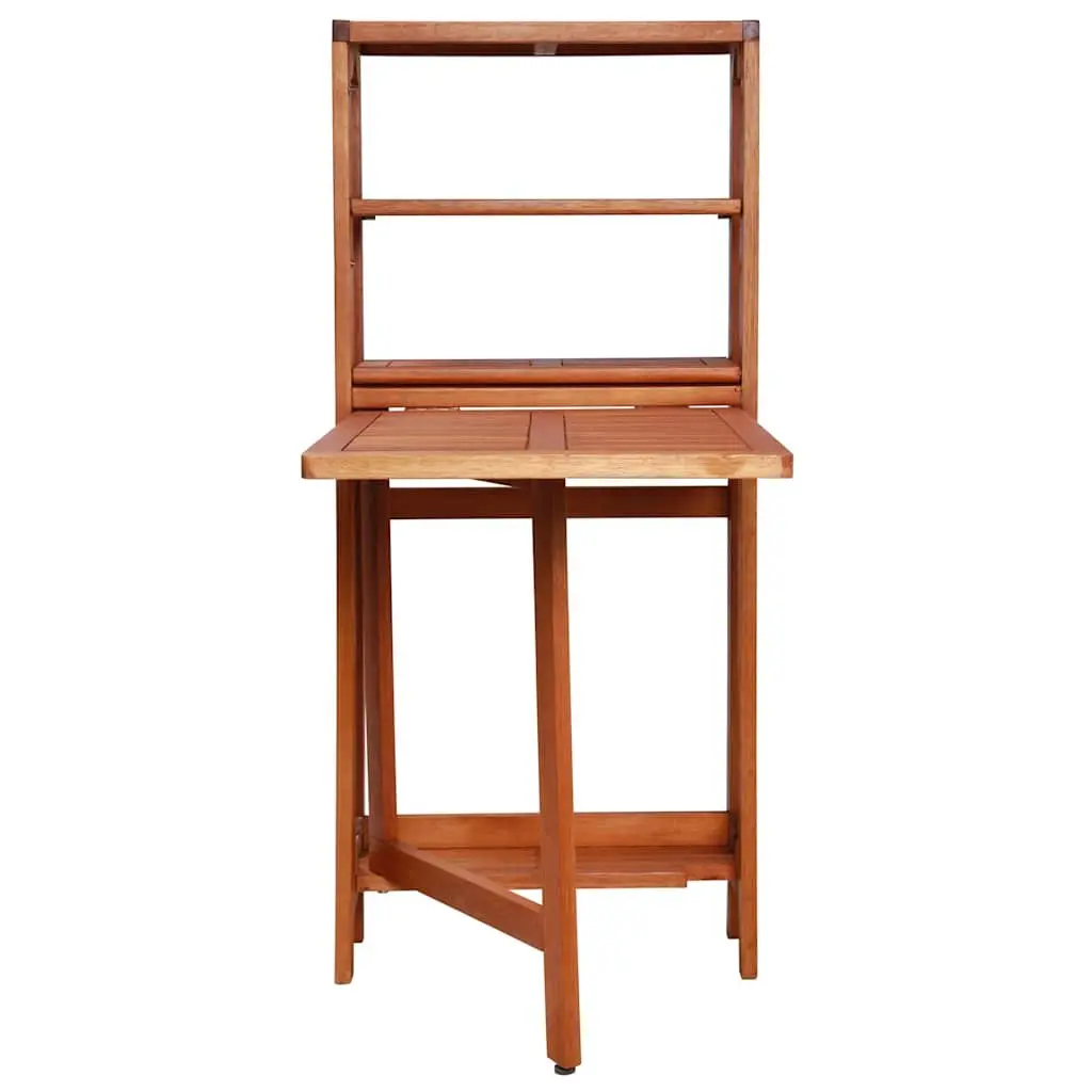 3 Piece Folding Bistro Set Outdoor Furniture Brown Wooden Garden Patio Chairs