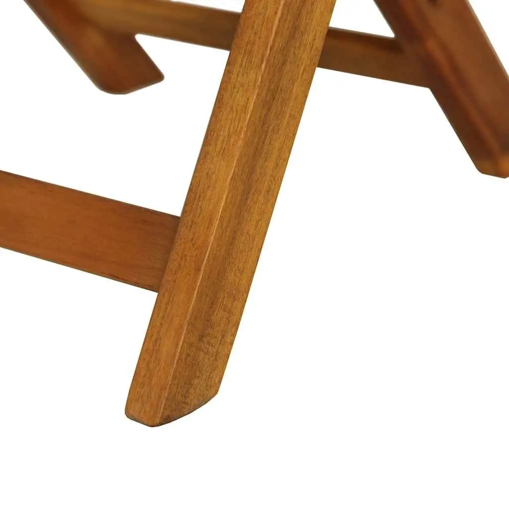 3 Piece Folding Bistro Set Solid Acacia Wood Brown Garden Patio