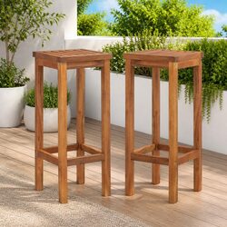 Acacia Wood Bar Chairs for Outdoor Use