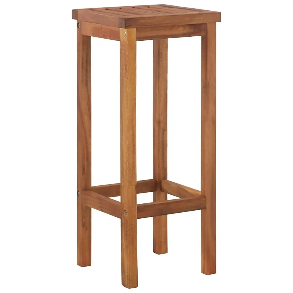 Outdoor Bar Chairs Solid Acacia Wood Brown 2 Piece
